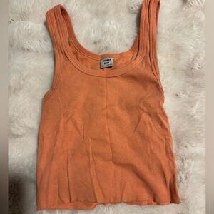 Aritzia Orange Ribbed Tank Top